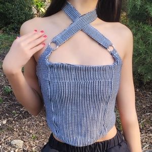 Cross neck top